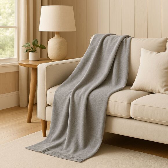 Halogen 100% Cashmere Travel Wrap Shawl Scarf – Gray – One Size – 74” Long - Picture 10 of 14